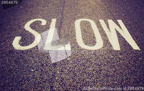 Image of Retro look Slow sign