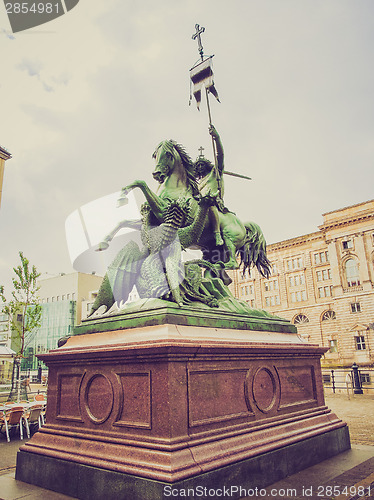 Image of Retro look St George monument Berlin