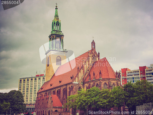 Image of Retro look Marienkirche in Berlin