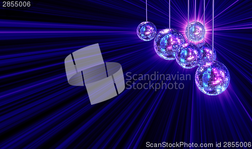 Image of Colorful funky background with mirror disco balls