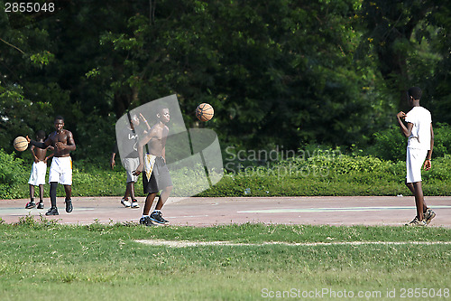 Image of African basketball training