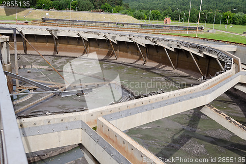 Image of empty old water treatment plant pool 