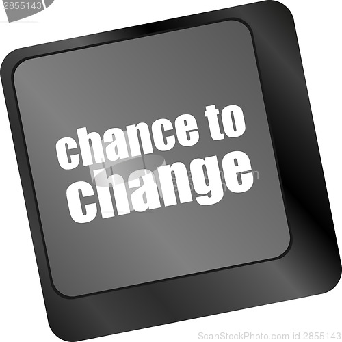 Image of chance to change key on keyboard showing business success