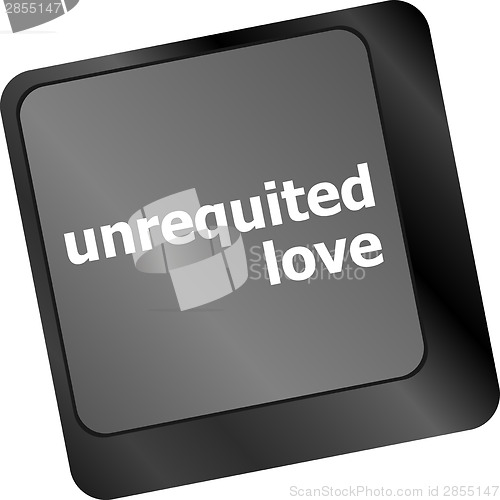 Image of unrequited love on key or keyboard showing internet dating concept