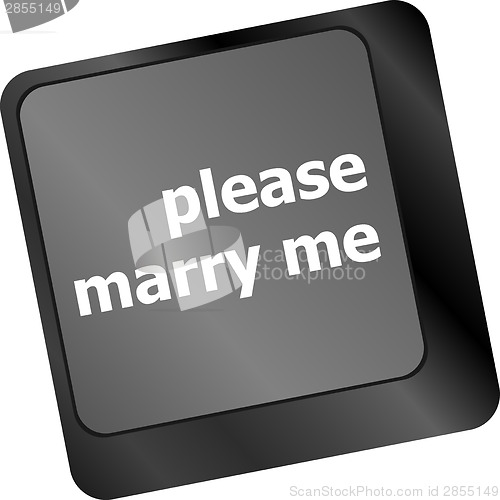 Image of button keypad keyboard key with please marry me words