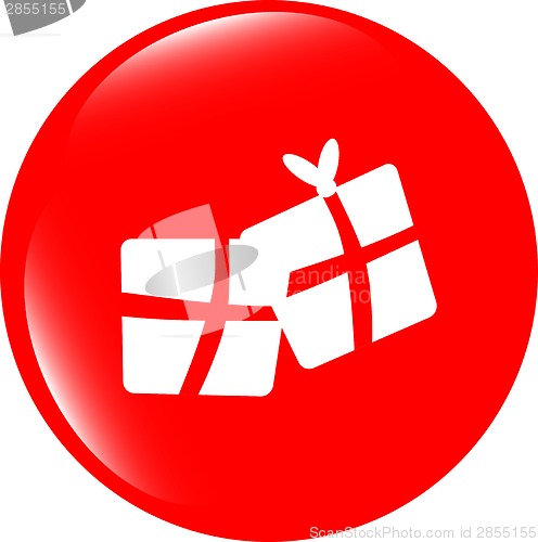 Image of web icon with gift boxes set, holiday concept