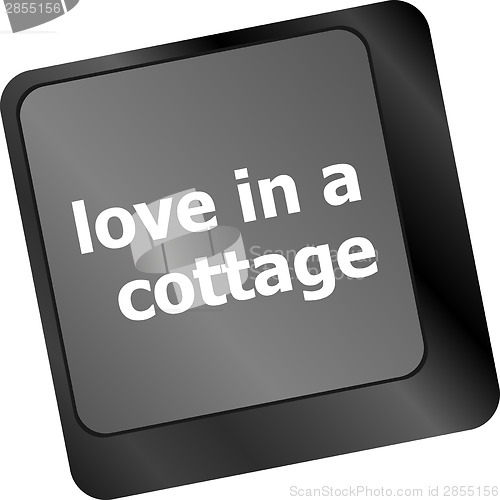 Image of button keypad keyboard key with love is a cottage words
