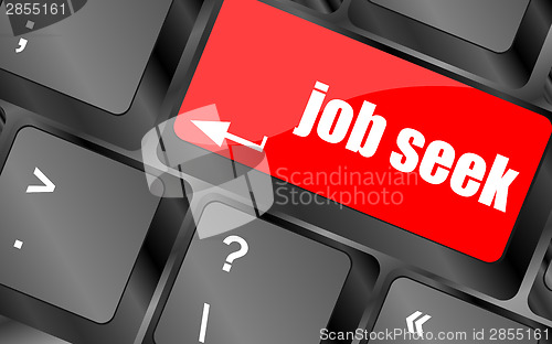 Image of Keyboard key with enter button job seek, business concept