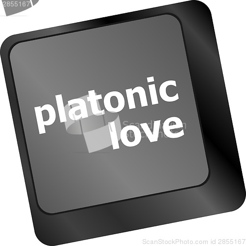 Image of Modern keyboard key with words platonic love