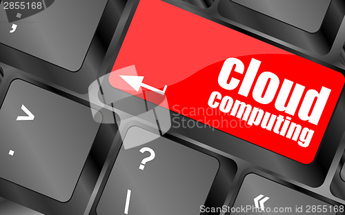 Image of computer keyboard for cloud computing, business concept