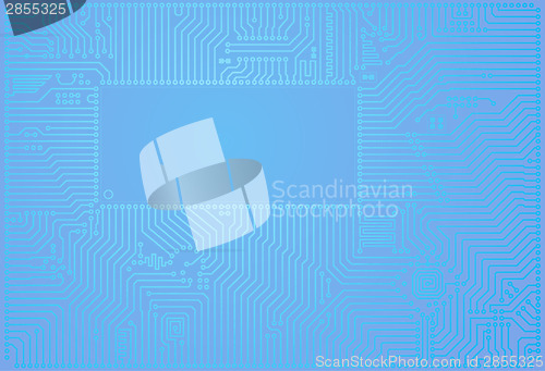 Image of Hi-tech abstract blue circuit board background