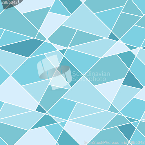 Image of Seamless geometric blue polygonal pattern - abstract background