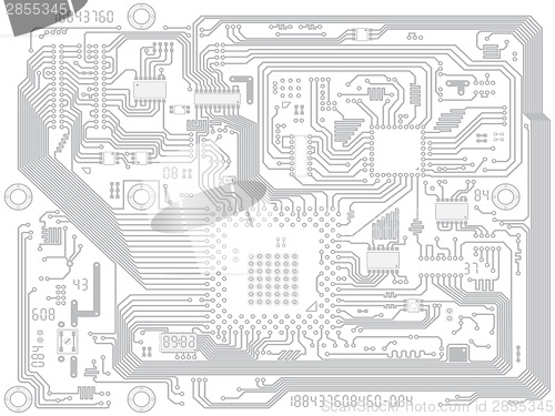 Image of Circuit board computer drawing - electronic motherboard