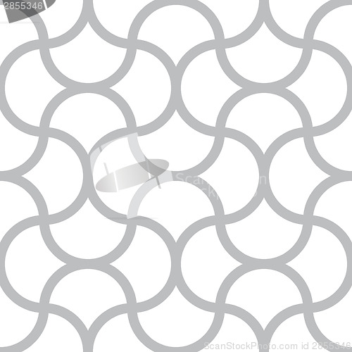 Image of Seamless pattern - simple geometric lines on white square backgr