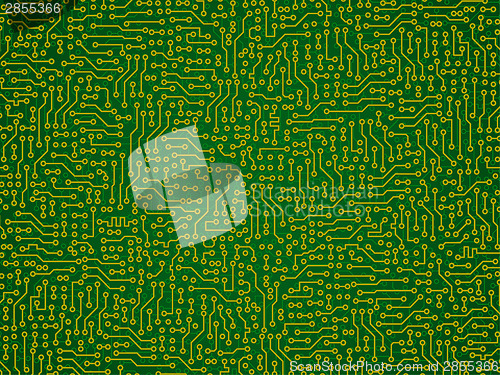 Image of Green abstract background - electronic circuit board