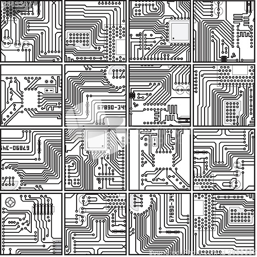 Image of Abstract computer electronics circuit board pattern - seamless t