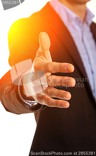 Image of Businessman offering for handshake