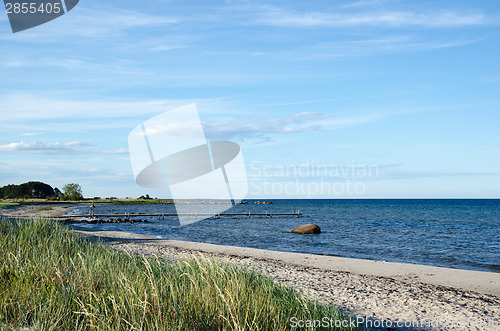 Image of Bay with small bath pier at the beach