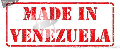 Image of Made in Venezuela on Red Rubber Stamp.