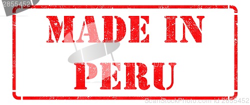 Image of Made in Peru on Red Rubber Stamp.