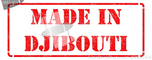 Image of Made in Djibouti on Red Rubber Stamp.