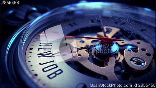 Image of New Job on Pocket Watch Face.