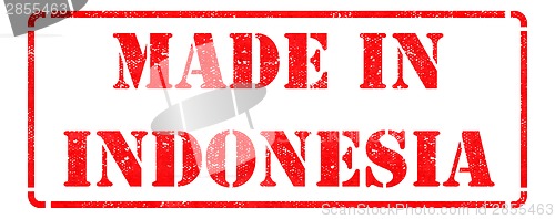 Image of Made in Indonesia on Red Rubber Stamp.