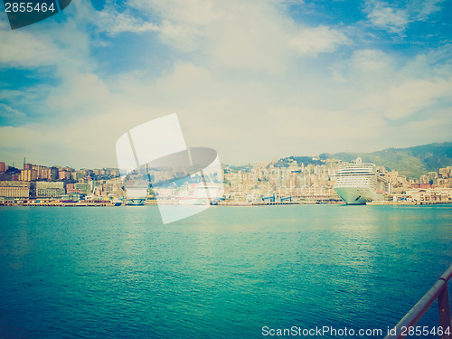 Image of Retro look Harbour Genoa Italy