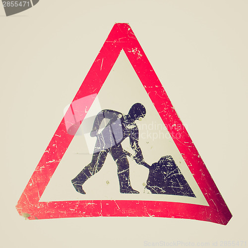 Image of Retro look Road work sign