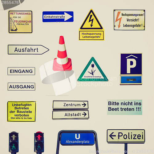 Image of Retro look German signs