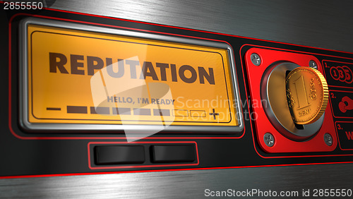 Image of Reputation on Display of Vending Machine.