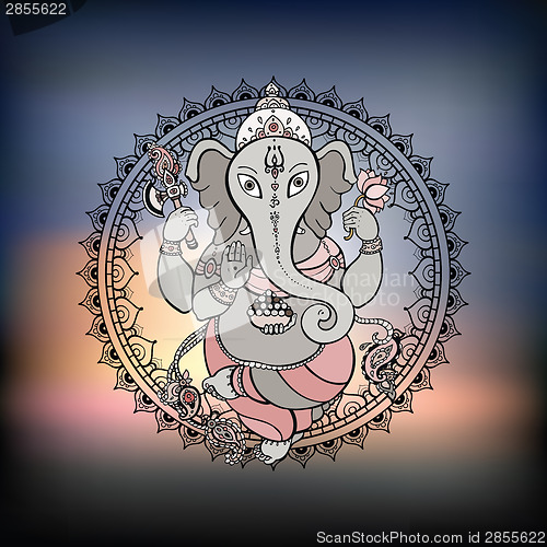 Image of Ganesha Hand drawn illustration.