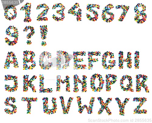 Image of alphabet from plastic caps  