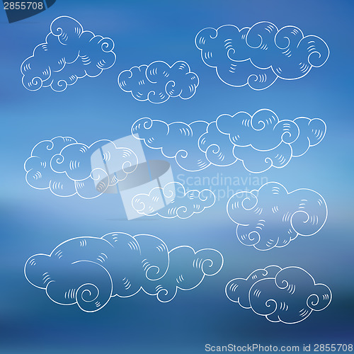 Image of Vintage clouds set.