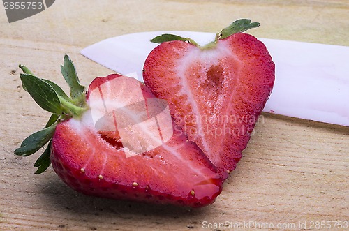 Image of Strawberry cut in half