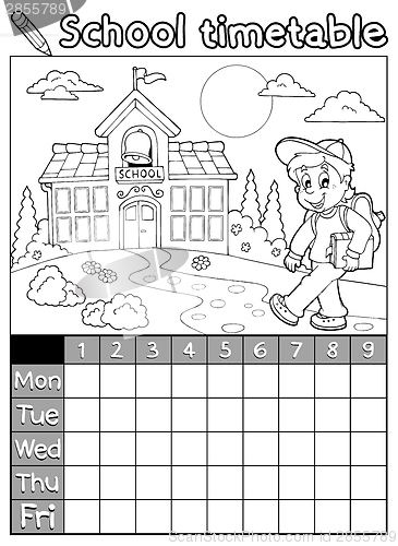 Image of Coloring book school timetable 5