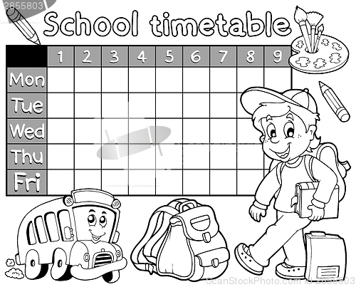 Image of Coloring book school timetable 1