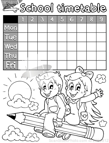 Image of Coloring book school timetable 3