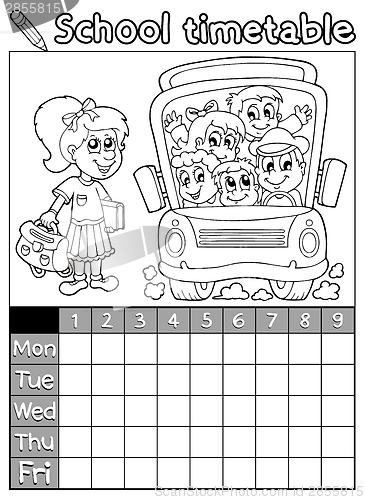Image of Coloring book school timetable 7