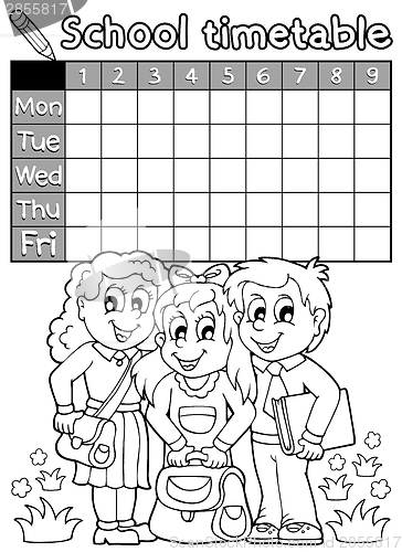 Image of Coloring book school timetable 4