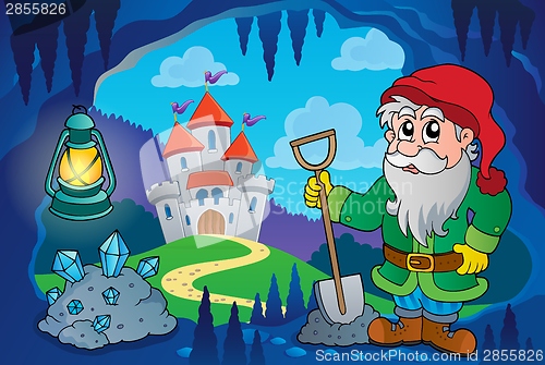 Image of Dwarf in fairy tale cave