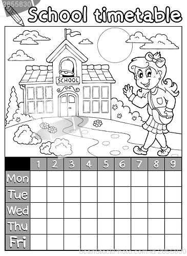 Image of Coloring book school timetable 6