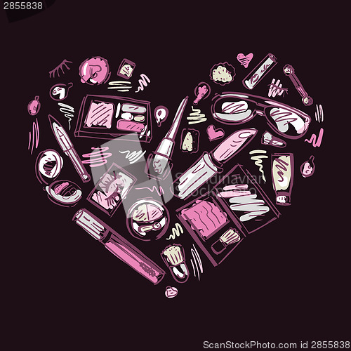 Image of Heart of Makeup products set.