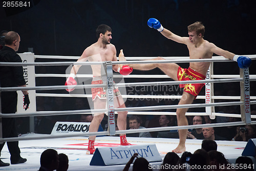 Image of MOSCOW - MARCH 28: Alexander Mischenko and Timur Aylyarov on fig