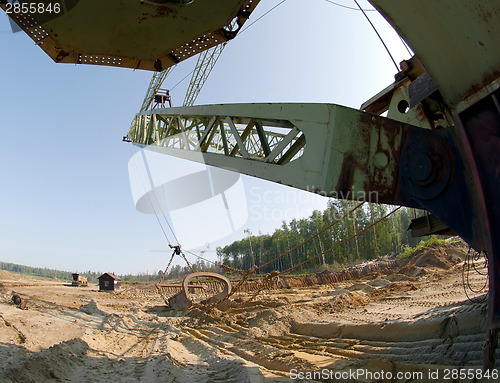 Image of Digging mine machine fisheye