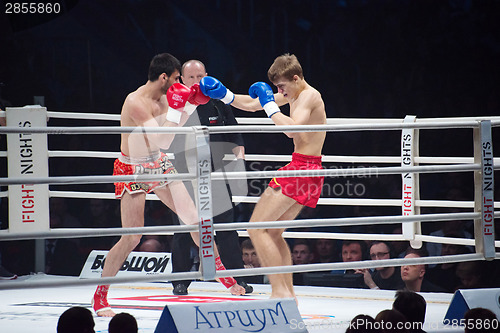 Image of MOSCOW - MARCH 28: Alexander Mischenko and Timur Aylyarov on fig