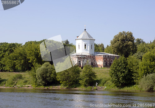 Image of Church on a river shore