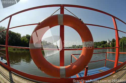 Image of life buoy at the jetty