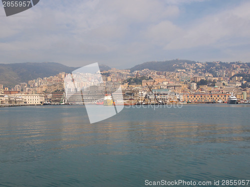 Image of View of Genoa Italy from the sea