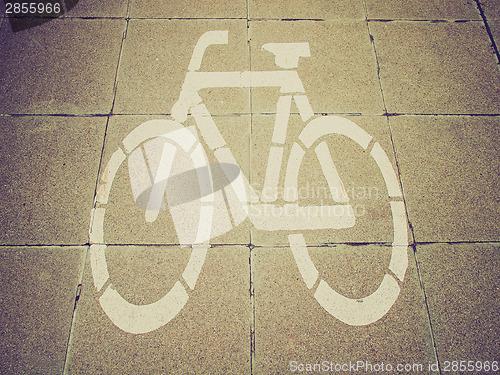 Image of Retro look Bike lane sign